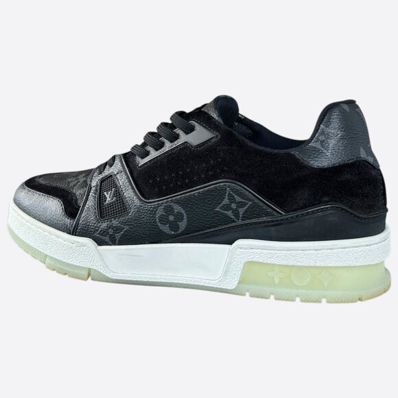 Louis Vuitton Black Monogram Eclipse Suede Trainers - Picture 3 of 8